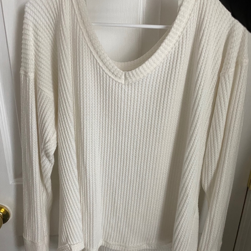 Hollister White Waffle Super Soft Longsleeve